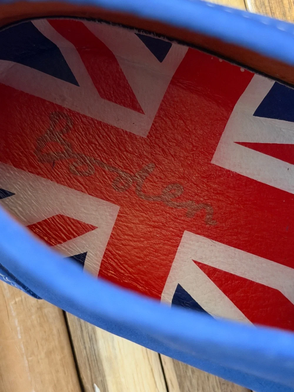 RARE! Boden Men's Blue Suede Chukka Union Jack Desert Boots Sz 43 US 10 / 10.5